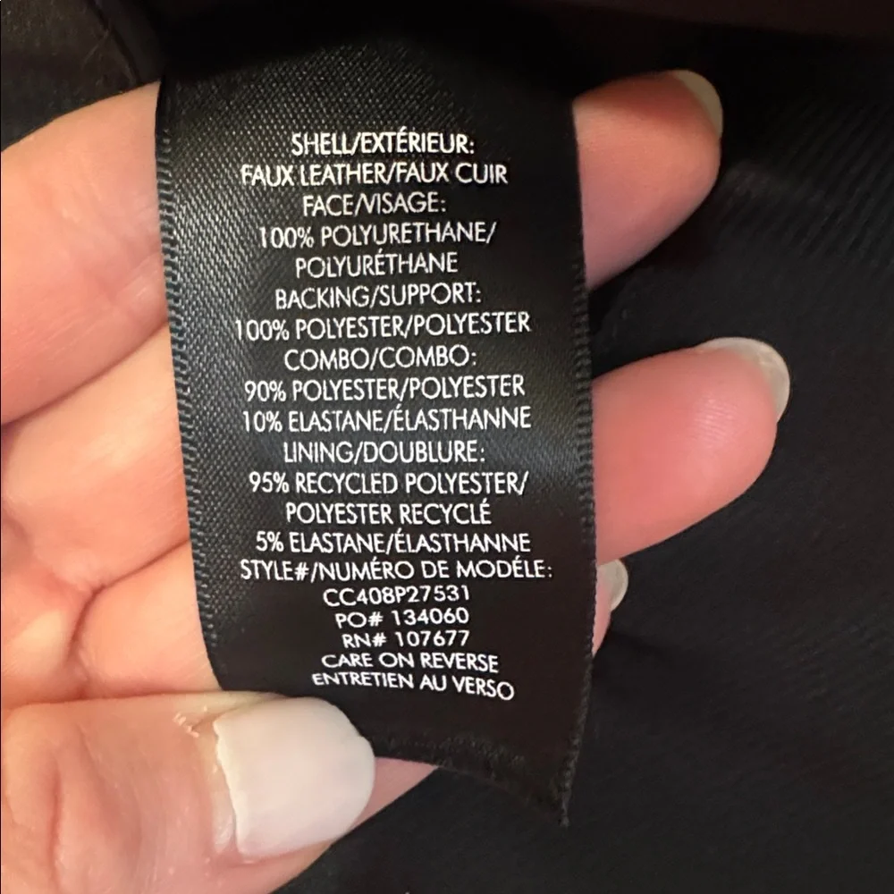 NWT Alice + Olivia Chara Vegan Leather Crewneck Mini Dress - Picture 7 of 8